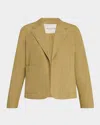 Lafayette 148 Open-front Cotton Boyfriend Blazer In Brown