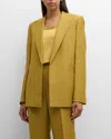 Lafayette 148 Open-front Peak-lapel Blazer In Desert Grass