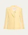Lafayette 148 Open-front Peak-lapel Blazer In Yellow Yarrow