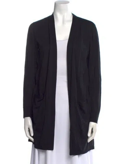 Pre-owned Lafayette 148 Open Front Sweater In Black