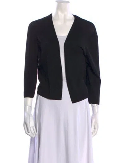 Pre-owned Lafayette 148 Open Front Sweater In Black