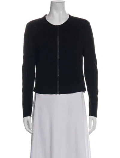 Pre-owned Lafayette 148 Open Front Sweater In Black