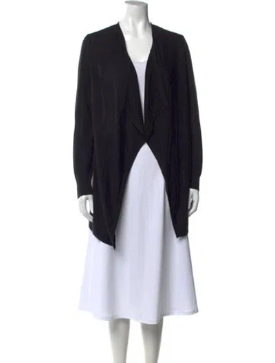 Pre-owned Lafayette 148 Open Front Sweater In Black