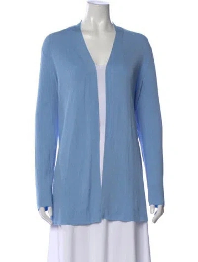 Pre-owned Lafayette 148 Open Front Sweater In Blue