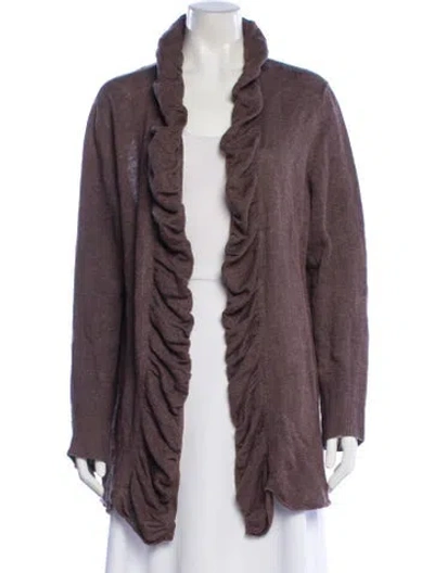 Pre-owned Lafayette 148 Open Front Sweater In Brown
