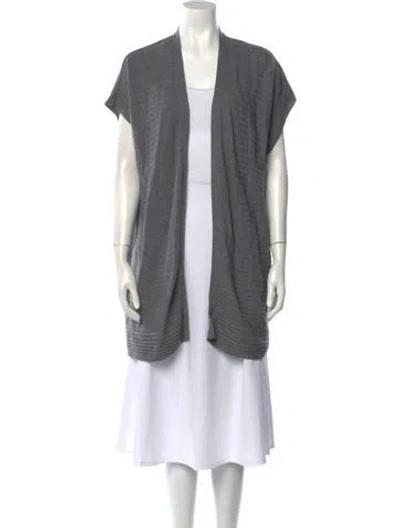 Pre-owned Lafayette 148 Open Front Sweater In Gray