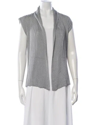Pre-owned Lafayette 148 Open Front Sweater In Gray