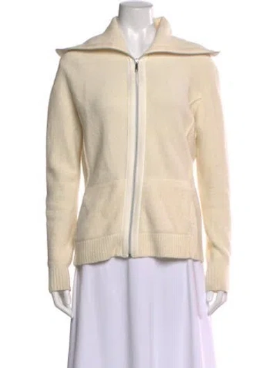 Pre-owned Lafayette 148 Open Front Sweater In Neutral