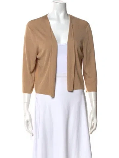 Pre-owned Lafayette 148 Open Front Sweater In Neutral