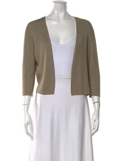 Pre-owned Lafayette 148 Open Front Sweater In Neutral