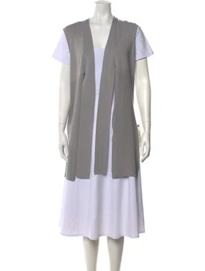 Pre-owned Lafayette 148 Open Front Sweater In Neutral