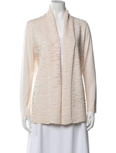 Pre-owned Lafayette 148 Open Front Sweater In Neutral
