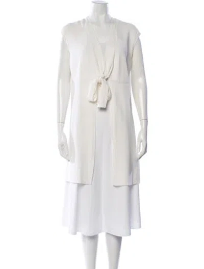 Pre-owned Lafayette 148 Open Front Sweater In Neutrals
