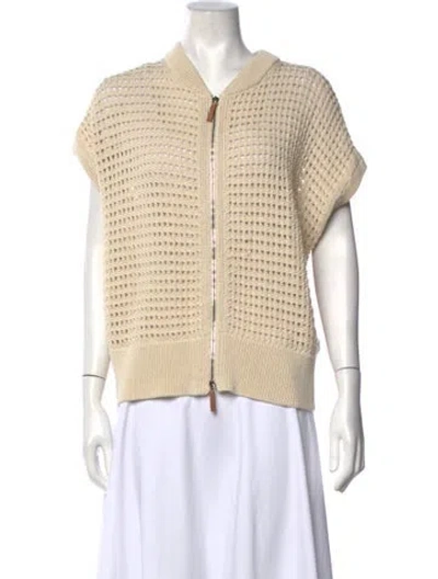 Pre-owned Lafayette 148 Open Front Sweater In Neutrals