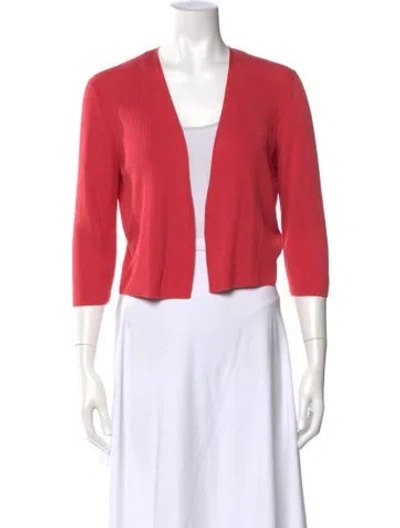 Pre-owned Lafayette 148 Open Front Sweater In Pink