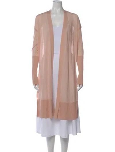 Pre-owned Lafayette 148 Open Front Sweater In Pink