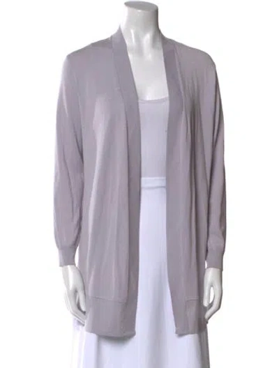 Pre-owned Lafayette 148 Open Front Sweater In Purple