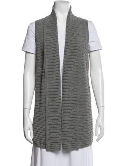 Pre-owned Lafayette 148 Open Front Sweater In White