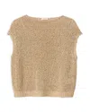 Lafayette 148 Plus Size Cotton Silk Open Knit Pullover Tank In Plaster