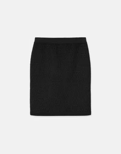 Lafayette 148 Organic Cotton Block Mesh Stitch Skirt In Black