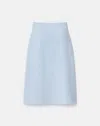 Lafayette 148 Organic Cotton Dobby A-line Midi Skirt In Blue