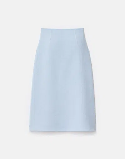 Lafayette 148 Organic Cotton Dobby A-line Midi Skirt In Blue
