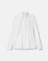 Lafayette 148 Organic Cotton Fitted Long Sleeve Shirt In White