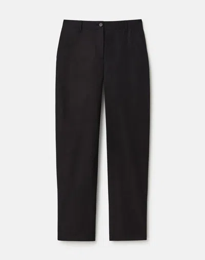 Lafayette 148 Organic Cotton Mid Rise Barrel Leg Ankle Pants In Black
