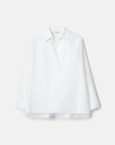 Lafayette 148 Organic Cotton Oversized Popover Shirt In White