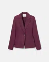 Lafayette 148 Organic Cotton Pintuck Peplum Pocket Jacket In Pink