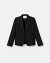 Lafayette 148 Organic Cotton Poplin Cropped Boyfriend Blazer In Black