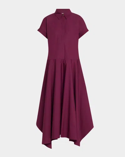 Lafayette 148 New York Drop Waist Organic Cotton Poplin Midi Shirtdress