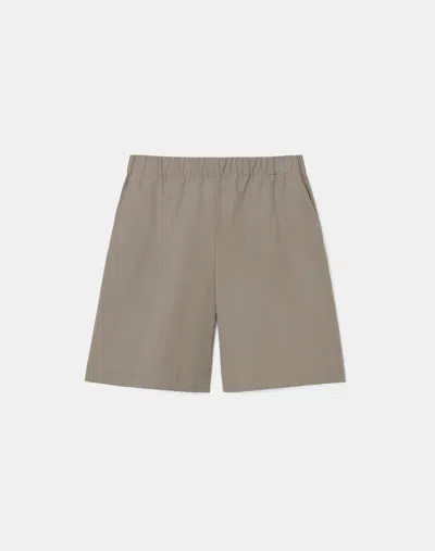 Lafayette 148 Organic Cotton Poplin Riverside Short In Grey