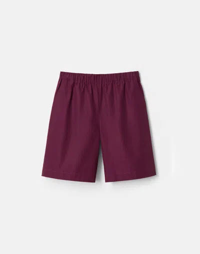 Lafayette 148 Organic Cotton Poplin Riverside Short In Violet Ash