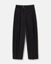 Lafayette 148 Organic Cotton Poplin Wyatt Belted Barrel Leg Pant In Black