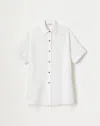 Lafayette 148 Organic Linen Drop Shoulder Oversized Shirt In White