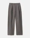 Lafayette 148 Organic Linen Wyatt Barrel Leg Pant In Carbon Melange