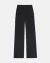 Lafayette 148 Perry Wide-leg Stretch Silk Pants In Black