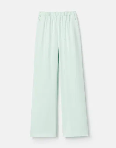 Lafayette 148 Organic Silk Relaxed Fit Pants In Green