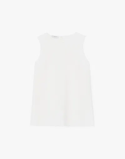 Lafayette 148 Organic Silk Sleeveless Blouse In Cloud