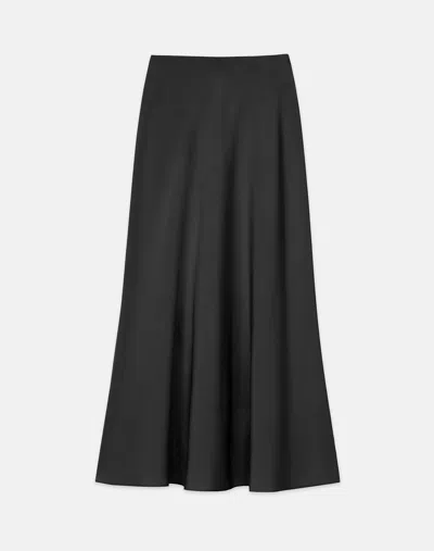 Lafayette 148 Organic Silk Stretch Crepe De Chine Bias Skirt In Black
