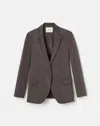 Lafayette 148 Organic Silk Stretch Georgette Neapolitan Jacket In Carbon