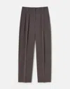 Lafayette 148 Organic Silk Stretch Georgette Wyatt Barrel Leg Pant In Carbon