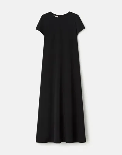 Lafayette 148 Organic Silk Stretch Short Sleeve Maxi Dress In Black