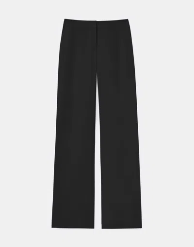 Lafayette 148 Organic Stretch Silk Crepe De Chine Sullivan Pant In Black