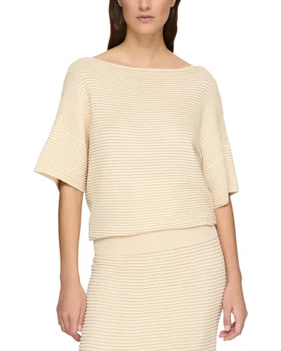 Lafayette 148 New York Ottoman Stitch Sweater In White