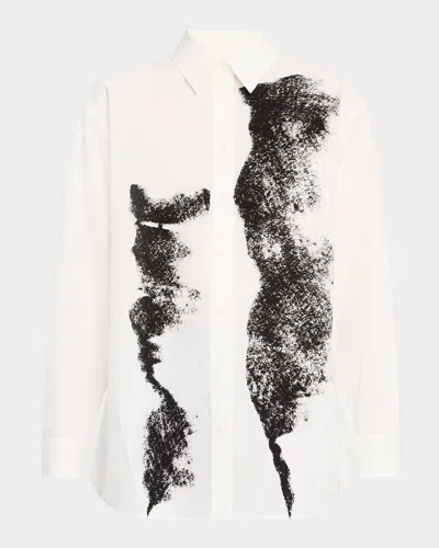 LAFAYETTE 148 OVERSIZED ABSTRACT-PRINT BOYFRIEND SHIRT
