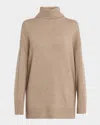 Lafayette 148 Oversized Cashmere Turtleneck Sweater In Blue