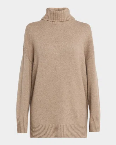 Lafayette 148 Oversized Cashmere Turtleneck Sweater In Blue