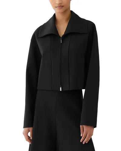 Lafayette 148 Oversized Collar Cropped Jacket In Black